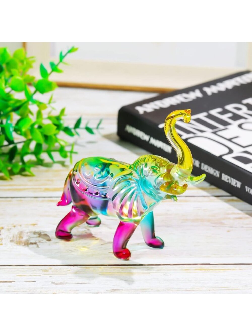 Handmade Colorful Crystal Elephant Figurine - Unique Gift for Elephant Lovers - Picture 2 of 7